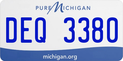 MI license plate DEQ3380