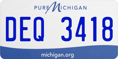 MI license plate DEQ3418