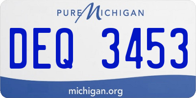 MI license plate DEQ3453