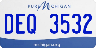 MI license plate DEQ3532
