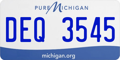 MI license plate DEQ3545