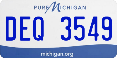 MI license plate DEQ3549