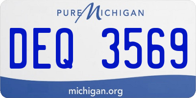 MI license plate DEQ3569