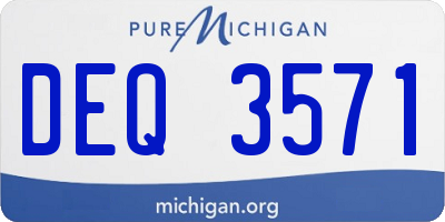 MI license plate DEQ3571