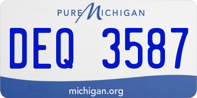 MI license plate DEQ3587