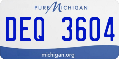 MI license plate DEQ3604