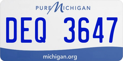 MI license plate DEQ3647