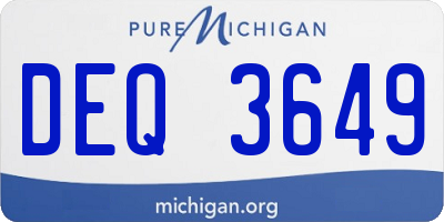 MI license plate DEQ3649
