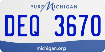 MI license plate DEQ3670