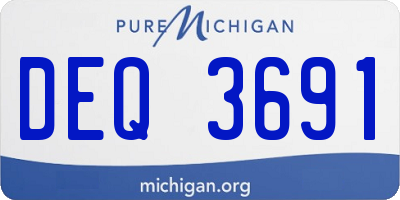 MI license plate DEQ3691