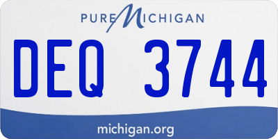 MI license plate DEQ3744
