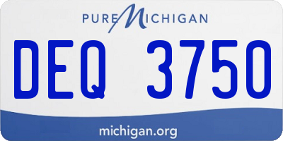 MI license plate DEQ3750