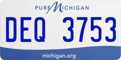 MI license plate DEQ3753