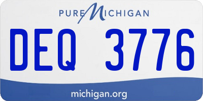 MI license plate DEQ3776