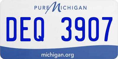 MI license plate DEQ3907