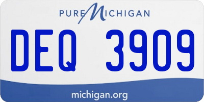 MI license plate DEQ3909
