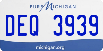 MI license plate DEQ3939