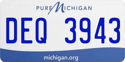MI license plate DEQ3943