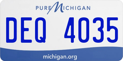 MI license plate DEQ4035