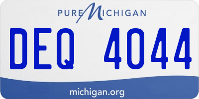 MI license plate DEQ4044