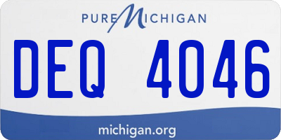 MI license plate DEQ4046