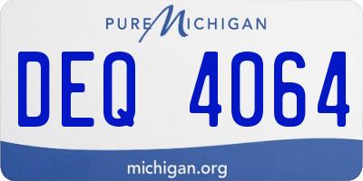 MI license plate DEQ4064