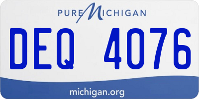 MI license plate DEQ4076