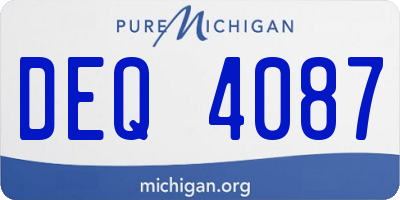 MI license plate DEQ4087