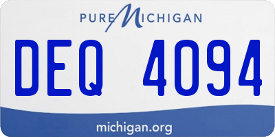 MI license plate DEQ4094