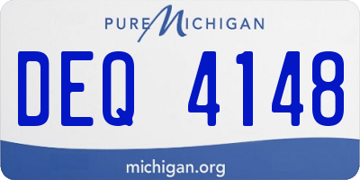 MI license plate DEQ4148