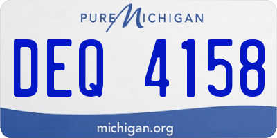 MI license plate DEQ4158