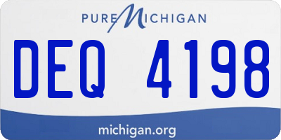 MI license plate DEQ4198