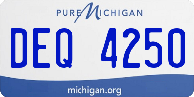 MI license plate DEQ4250