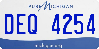 MI license plate DEQ4254
