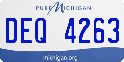 MI license plate DEQ4263