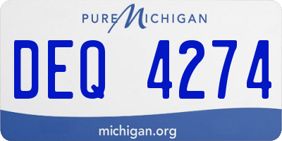 MI license plate DEQ4274