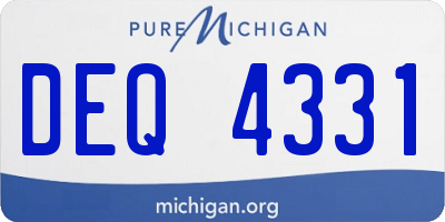MI license plate DEQ4331
