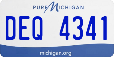 MI license plate DEQ4341