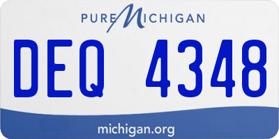 MI license plate DEQ4348