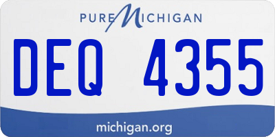 MI license plate DEQ4355