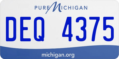 MI license plate DEQ4375