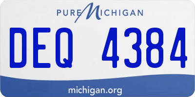 MI license plate DEQ4384