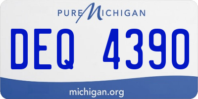 MI license plate DEQ4390