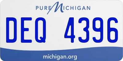 MI license plate DEQ4396
