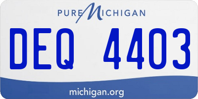 MI license plate DEQ4403