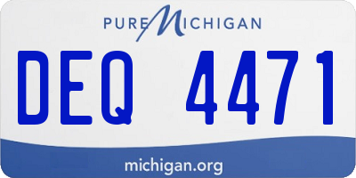 MI license plate DEQ4471