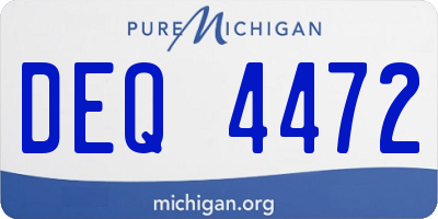 MI license plate DEQ4472