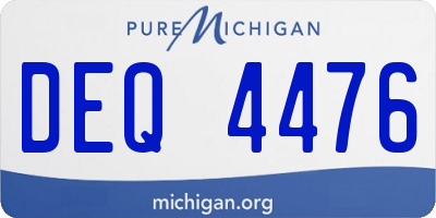MI license plate DEQ4476