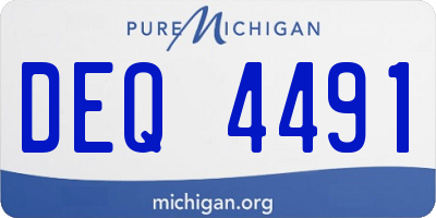 MI license plate DEQ4491