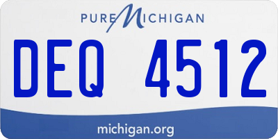 MI license plate DEQ4512